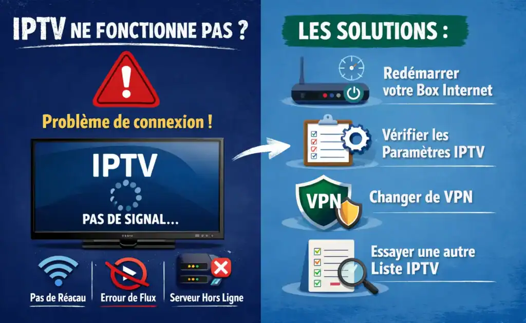 iptv ne fonctionne pas solution