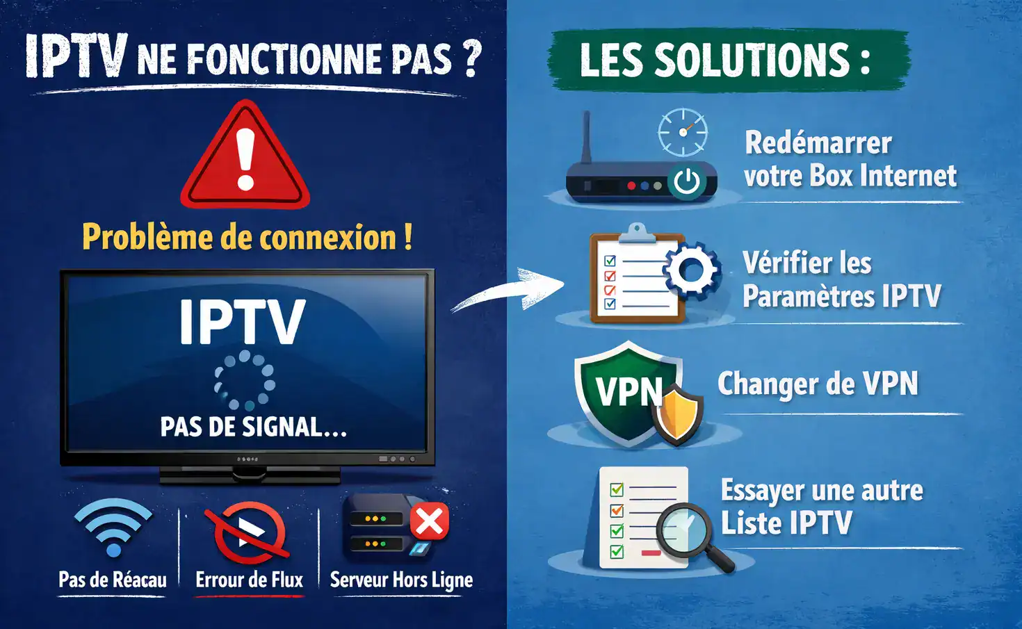 iptv ne fonctionne pas solution